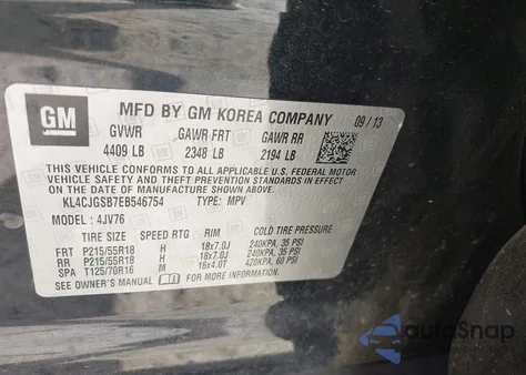 2014 Buick Encore Leather from USA, damaged, VIN KL4CJGSB7EB546754